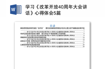 學(xué)習(xí)《改革開放40周年大會(huì)講話》心得體會(huì)5篇