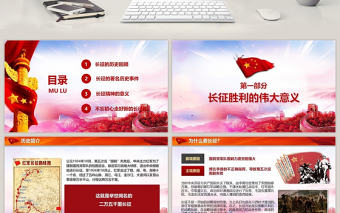 中國工農紅軍長征勝利82周年PPT模板