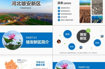 河北雄安新區(qū)介紹PPT模板概況規(guī)劃地圖
