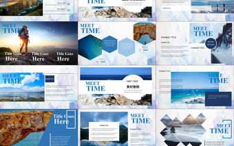 小清新雜志風(fēng)旅行相冊ppt模板PPT