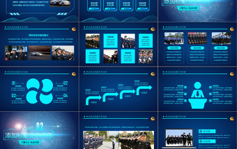 蓝色科技公安警察PPT模板
