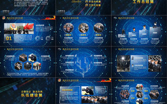 2018公安警察交警炫酷警務工作總結年終匯報PPT