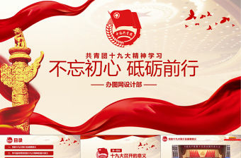 2019年中國共青團(tuán)十九大精神PPT模板