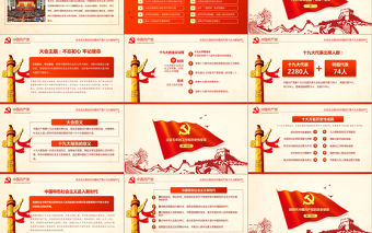 大氣簡約聚焦十九大學習十九大報告PPT