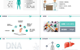 簡約醫院病歷報告匯報小清新醫療事業案例分享PPT模板