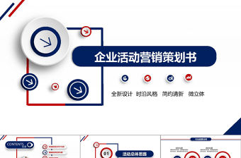 框架完整全面紅藍色大氣活動策劃營銷策劃方案策劃PPT模板