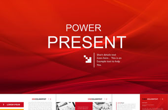 紅色系簡約商務PPT模板