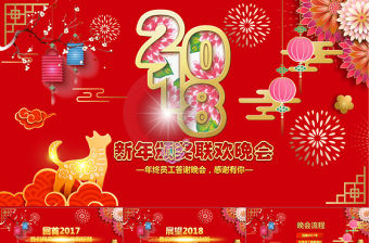 2018年年會活動策劃方案年會大抽獎ppt模板