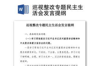 巡視整改專題民主生活會(huì)發(fā)言提綱