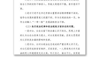 巡視整改專題民主生活會(huì)發(fā)言提綱
