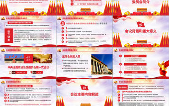 黨課黨建中央全面依法治國委員會第一次會議精神解讀PPT模板