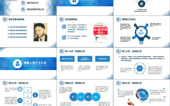 藍色商務銷售心態培訓課培訓PPT模板
