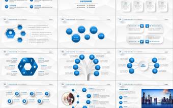 商务简约微粒体蓝色述职报告ppt模板