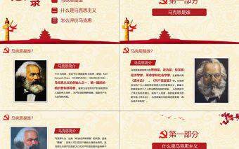 馬克思誕辰紀念主題教育PPT模板