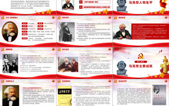 黨政黨課馬克思誕辰紀念日偉人紀念日活動PPT模板