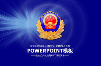 2019年公安通用工作總結報告PPT模板