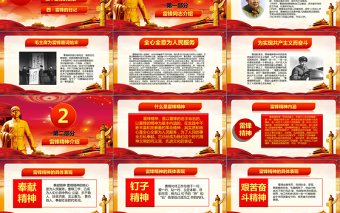 紅色緬懷先人雷鋒PPT下載