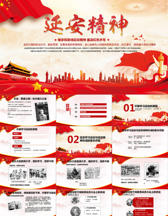 延安學(xué)習(xí)經(jīng)驗(yàn)與延安精神微黨課PPT模板