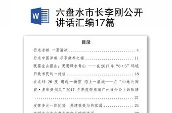 六盤水市長李剛公開講話匯編17篇