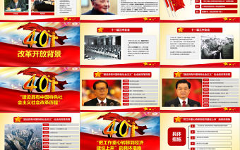 原創改革開放四十周年成就展經驗黨課學習PPT