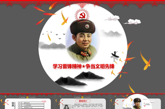 雷鋒日學(xué)雷鋒主題班會(huì)ppt模板幻燈片