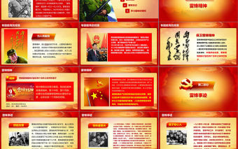 紅色不朽雷鋒精神PPT下載