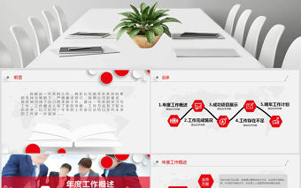 簡約中國工商銀行PPT模板幻燈片