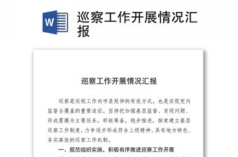 巡察工作開展情況匯報