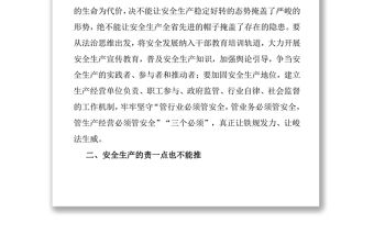 市委書記在安全生產工作會議上的講話