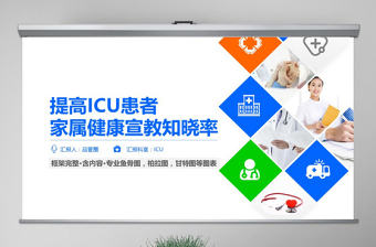 原創提高ICU患者教育知曉率品管圈PPT模板-版權可商用