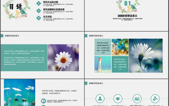 完整框架小清新花草答辯通用模板