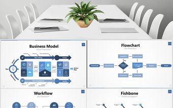原創商務企業流程圖魚骨流程時間線-版權可商用