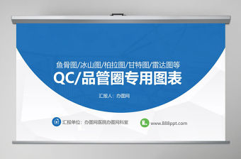 品管圈QC專用圖表-魚骨圖柏拉圖冰山圖甘特圖等PPT模板