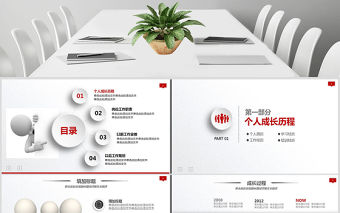 紅色創意風格競聘述職報告PPT模板幻燈片