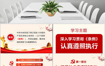 原創學習解讀中國共產黨紀律處分條例黨課PPT-版權可商用