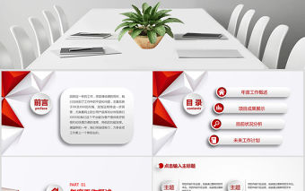 2018年紅色微立體風格工作總結匯報PPT模板幻燈片