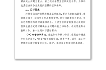 關(guān)于開(kāi)展軟弱渙散基層黨組織集中專(zhuān)項(xiàng)整頓的實(shí)施方案