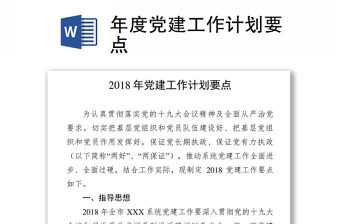 年度黨建工作計劃要點