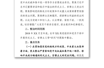 關(guān)于開展形式主義官僚主義問題集中整治工作的實施方案