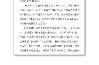 村集體經(jīng)濟發(fā)展的現(xiàn)狀與思考總結報告