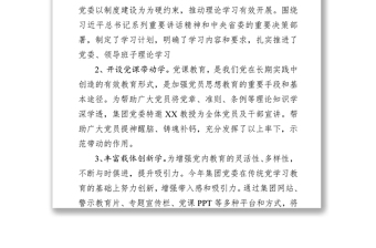 集團公司2019年上半年黨委工作總結