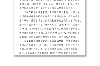 機(jī)關(guān)黨支部半年黨建工作總結(jié)