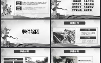 原創(chuàng)盧溝橋事變七七事變抗戰(zhàn)勝利PPT模板-版權(quán)可商用