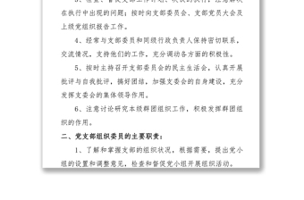 黨支部工作計(jì)劃黨支部職責(zé)分工