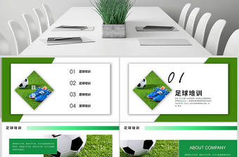原創時尚少兒足球運動足球培訓俱樂部工作PPT模板-版權可商用