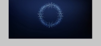 两张蓝色圆环虚拟科技PPT背景图片