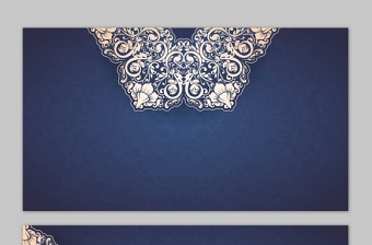 5張藍色精致花紋PowerPoint背景圖片