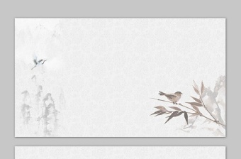 六張水墨花鳥中國風(fēng)PPT背景圖片