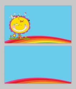 两张可爱卡通彩虹PPT背景图片