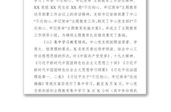 不忘初心牢記使命主題教育集中學習和專題研討情況回頭看情況匯報